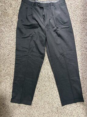 Savile Row Co. 36 x 30 Dark Gray Men's Slacks